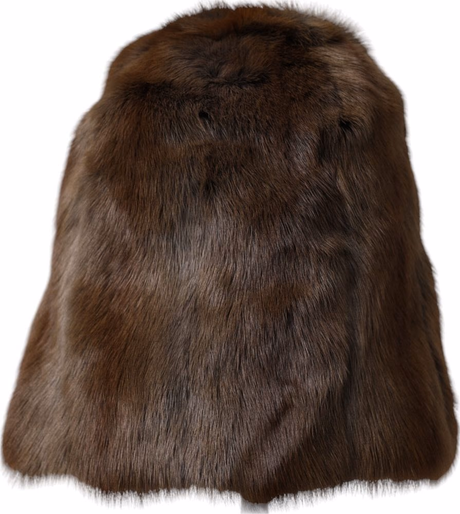 Dolce & Gabbana Brown Weasel Fur Womens Cashmere Hat Beanie
