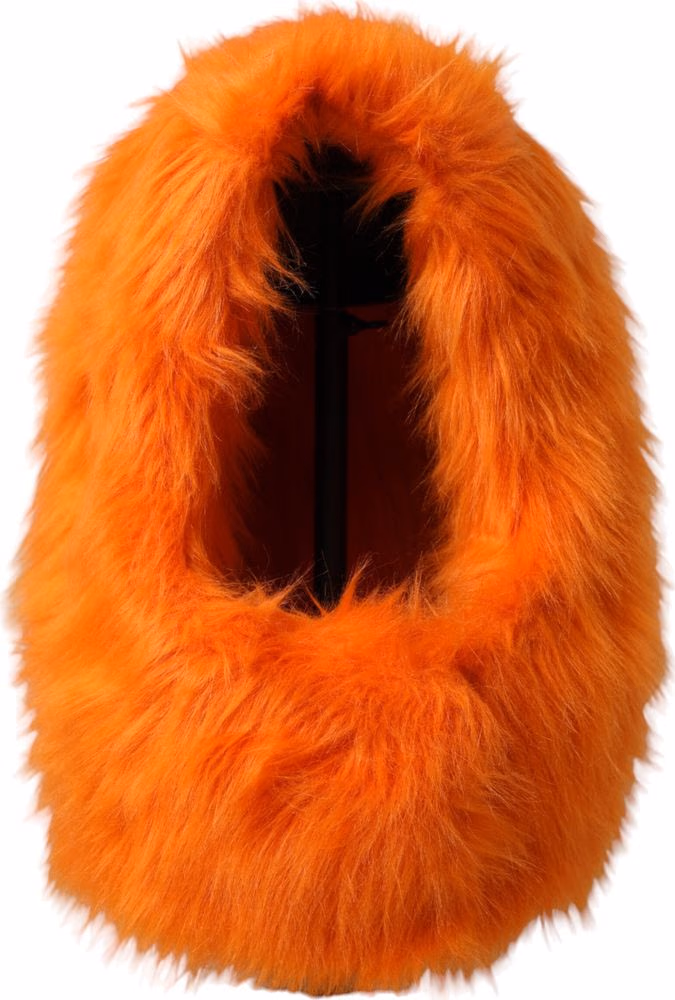 Dolce & Gabbana Orange Faux Fur Whole Head Wrap Hat