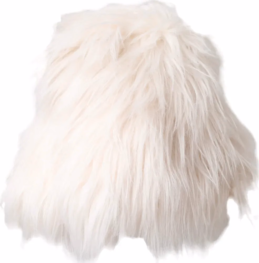 Dolce & Gabbana White Acrylic Fur Womens Bucket Hat