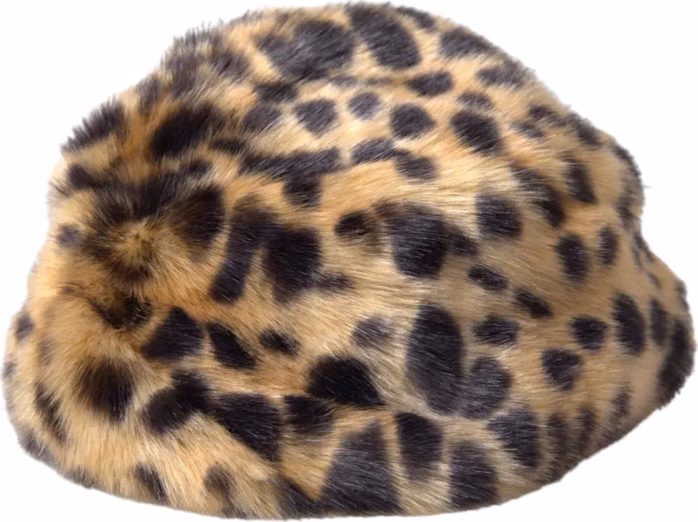 Dolce & Gabbana Brown Leopard Fur Women Bucket Hat