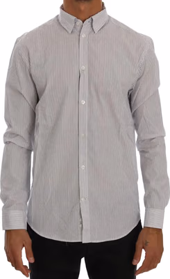 White Blue Striped Casual Cotton Regular Fit Shirt
