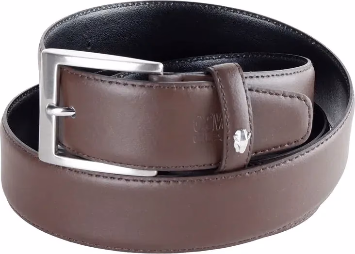 Cavalli Class Brown Leather Calfskin Belt