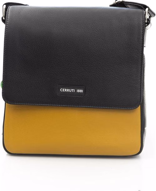 Cerruti 1881 Yellow Leather Men Crossbody Bag