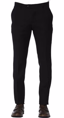 Black Wool Men Trouser