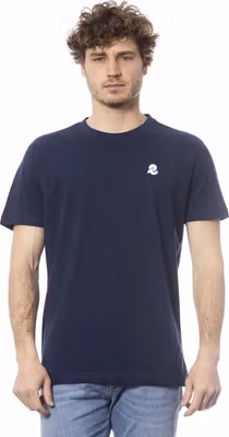 Blue Cotton Men T-Shirt