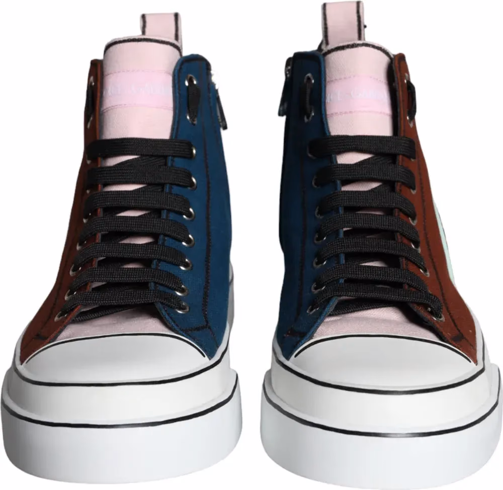 Dolce & Gabbana Multicolor Patchwork High Top Sneaker Shoes
