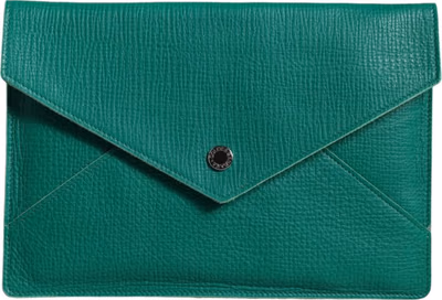 Green Leather Handbag Clutch Mini Purse Pouch Tablet Case