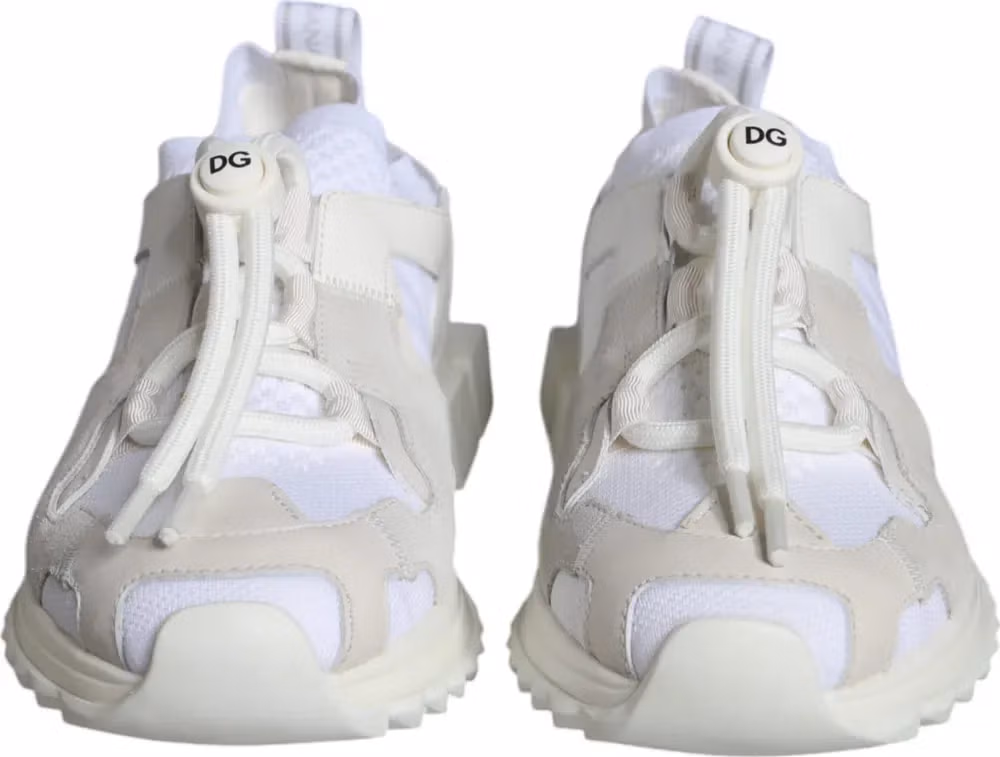 Dolce & Gabbana White Mesh Sorrento Trekking Sneakers Shoes