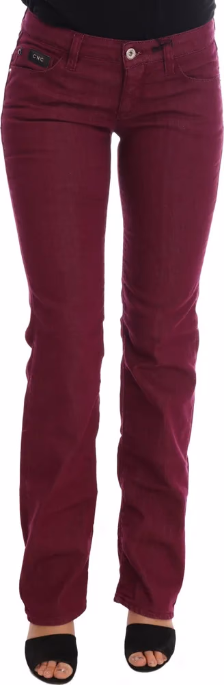 Costume National Red Wash Cotton Stretch Denim Jeans