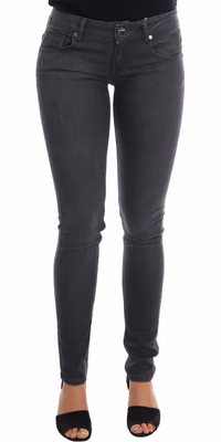 Gray Cotton Slim Fit Denim Jeans