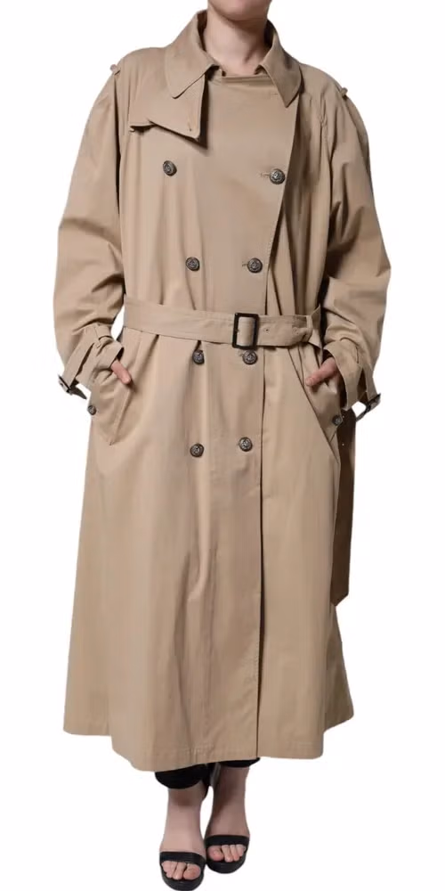 Dolce & Gabbana Khaki Double Breasted Trench Coat Jacket