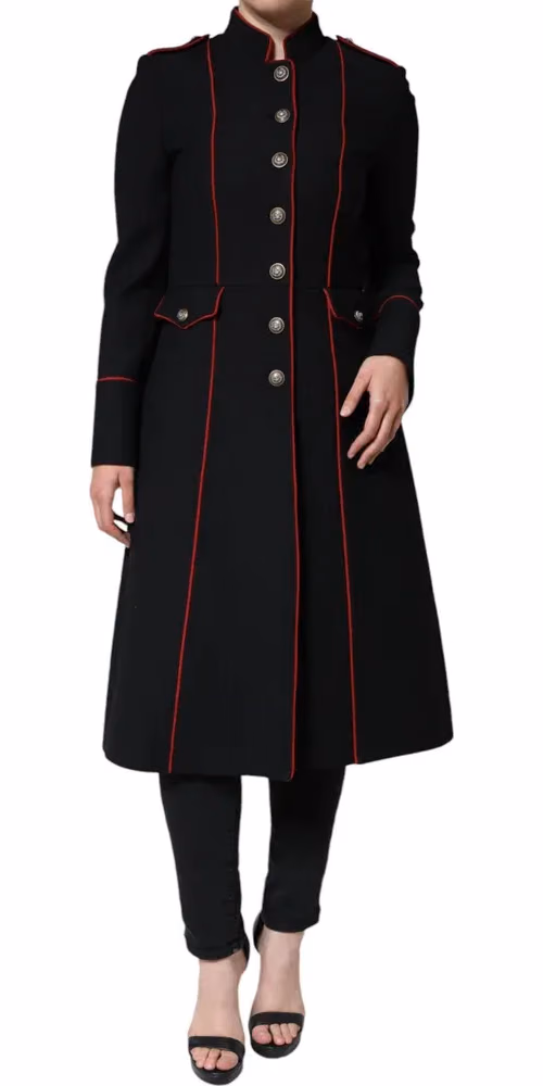 Dolce & Gabbana Black Single Breasted Trench Coat Jacket