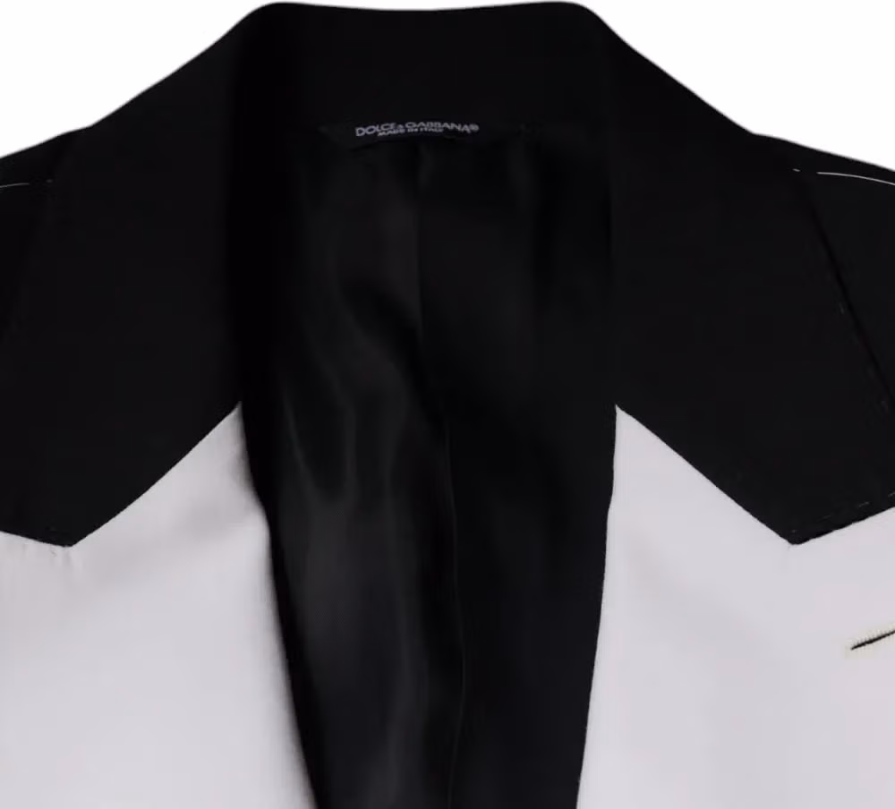 Dolce & Gabbana Dark Gray White Single Breasted Dress Blazer