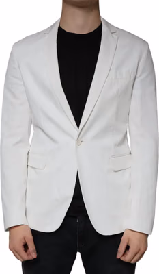 White Single Breasted One Button Dress Formal Blazer