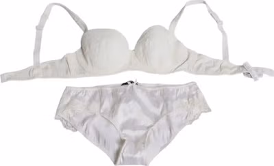 White Silk Stretch Panty Balconette Bra Underwear