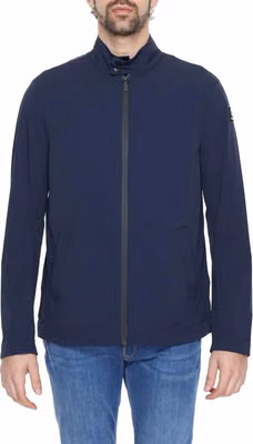 Blue Nylon Full-Length Jacket