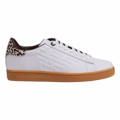 Beige Leather Low Top Sneakers