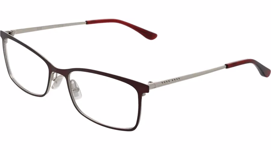 Hugo Boss Burgundy Stainless Steel Glasses (Frames)