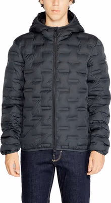 Blue Polyester Full-Length Jacket