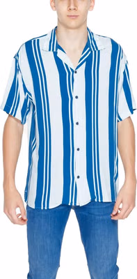 Blue Viscose Shortsleeve Shirt