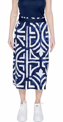 Blue Viscose Long Skirt