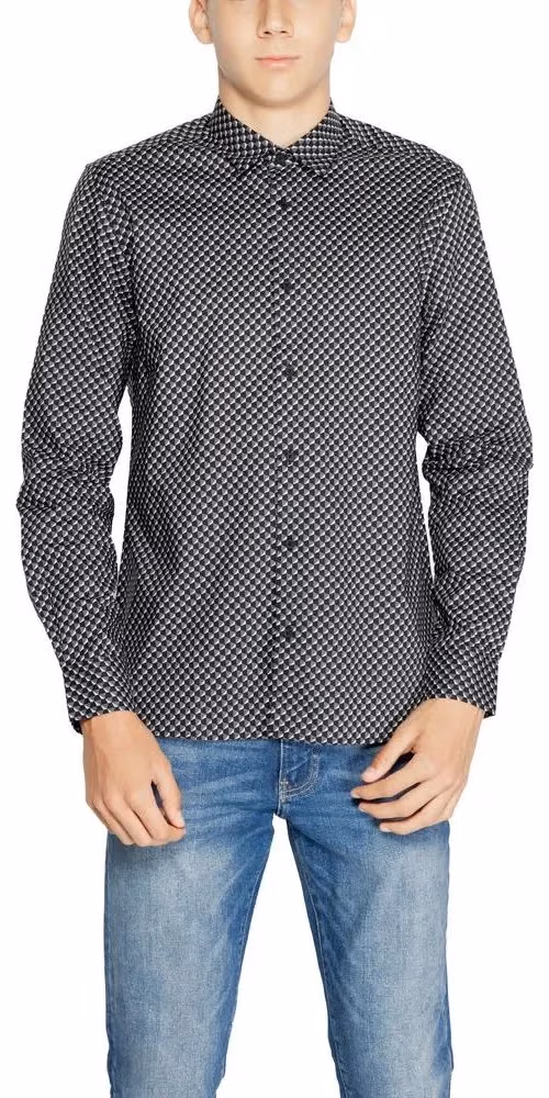 Antony Morato Gray Cotton Pattern Shirt
