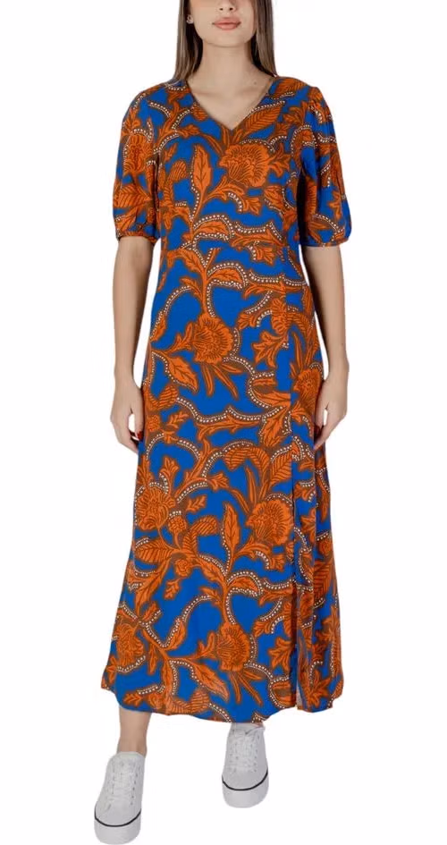 B.Young Blue Viscose Long Dress