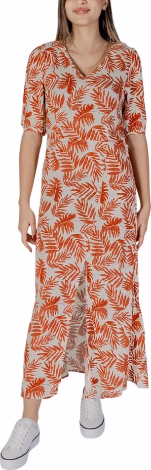 B.Young Red Viscose Long Dress