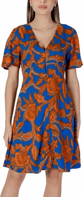 Blue Viscose Midi Dress