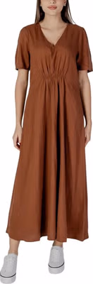 Brown Linen Long Dress