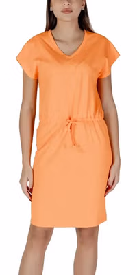 Orange Cotton Midi Dress