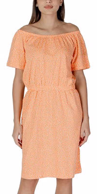 Orange Cotton Short Dress