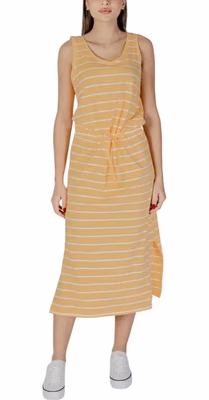 Bicolor Cotton Long Dress