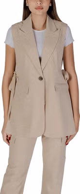 Beige Polyester Waistcoat