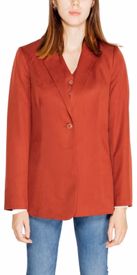 Red Polyester Blazer