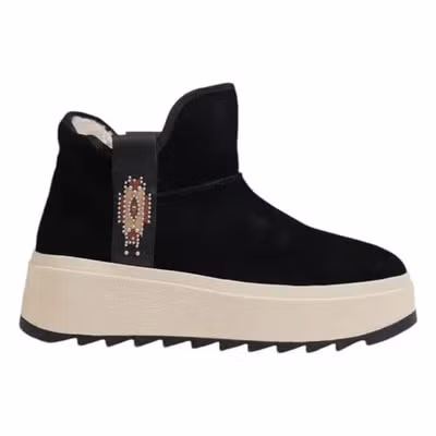 Black Suede Leather Ankle Boots