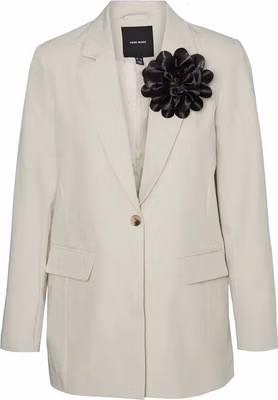 Beige Polyester Blazer