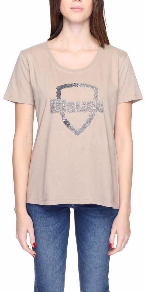 Blauer Beige Cotton T-Shirt