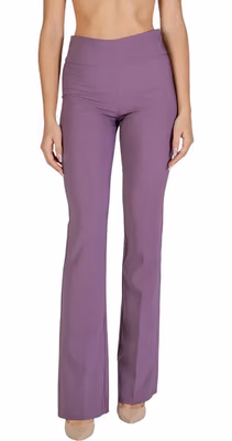 Purple Polyester Flared Pants