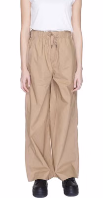 Beige Cotton Casual Pants