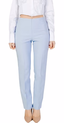 Blue Polyester Dress Pants