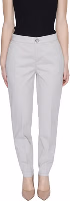 Beige Cotton Casual Pants
