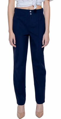 Blue Polyamide Casual Pants