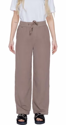 Brown Cotton Casual Pants