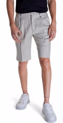 Beige Linen Bermuda Shorts