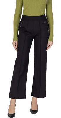 Black Viscose Casual Pants