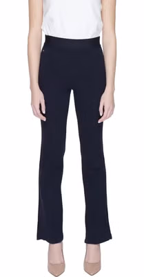 Blue Cotton Flared Pants