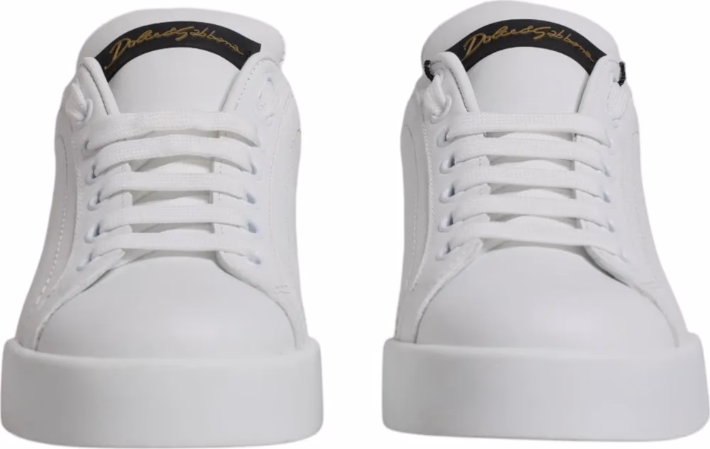 Dolce & Gabbana White Leather Classic Low Top Sneakers Shoes