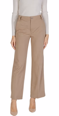 Beige Viscose Dress Pants