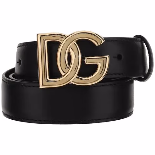 Dolce & Gabbana Black Calf Leather Bos Taurus Regular Belt